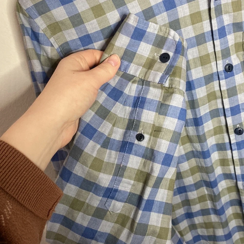 Vineyard Vines plaid cotton blend slim longshore shirt size M